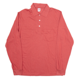 RED KAP Mens Polo Shirt Red Long Sleeve L