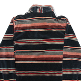 CHEMISE ET CIE Mens Polo Shirt Black Suede Striped Long Sleeve S