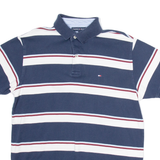 TOMMY HILFIGER Mens Polo Shirt Blue Striped M