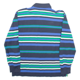 TOMMY HILFIGER Mens Polo Shirt Blue Striped Long Sleeve L