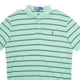 POLO RALPH LAUREN Mens Polo Shirt Green Striped L