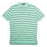 POLO RALPH LAUREN Mens Polo Shirt Green Striped L