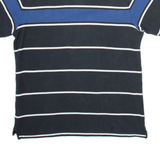 NAUTICA Mens Polo Shirt Black Striped L