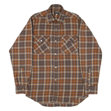 PALERMO Mens Shirt Brown Check Long Sleeve S