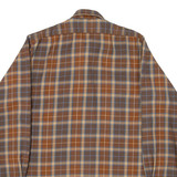 PALERMO Mens Shirt Brown Check Long Sleeve S