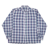 PUTNEY'S Mens Shirt Blue Check Long Sleeve XL