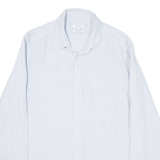 REISS Mens Plain Shirt Blue Long Sleeve L