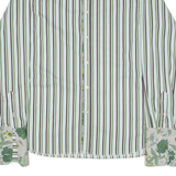 TED BAKER Mens Formal Shirt Green Striped Long Sleeve M