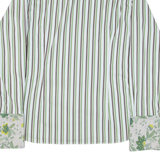 TED BAKER Mens Formal Shirt Green Striped Long Sleeve M