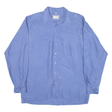 LES CHEMISES Mens Plain Shirt Blue Long Sleeve M