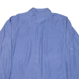LES CHEMISES Mens Plain Shirt Blue Long Sleeve M