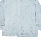 Mens Plain Shirt Blue Long Sleeve XL