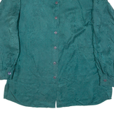 PARK LANE Womens Shirt Green Paisley Long Sleeve M