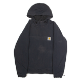 CARHARTT WIP Nimbus Mens Pullover Jacket Blue Nylon Hooded XS
