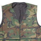 Mens Military Gilet Green Twill Camouflage L