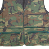 Mens Military Gilet Green Twill Camouflage L