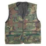 Mens Military Gilet Green Twill Camouflage L