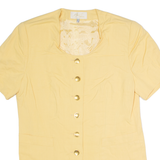 APART FASHION Womens Blazer Jacket Yellow Wool 90s UK 18