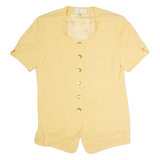 APART FASHION Womens Blazer Jacket Yellow Wool 90s UK 18