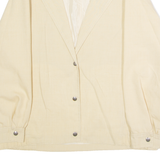 Womens Blazer Jacket Beige Linen 90s UK 12