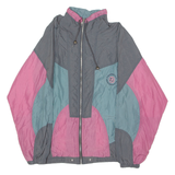 FREESTYLE BEACHWEAR Womens Shell Jacket Black 80s Colourblock XL