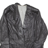 Womens Trench Coat Black Leather 90s UK 10