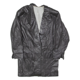 Womens Trench Coat Black Leather 90s UK 10