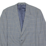 SCHILD Mens Blazer Jacket Blue Wool 90s Check L