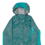 KANGAROOS Womens Rain Jacket Green Hooded Colourblock UK 8