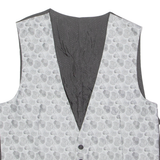 Mens Blazer Waistcoat Silver Floral L