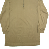TEXTILES VERTRAUEN Mens T-Shirt Green Long Sleeve 1/2 Zip M