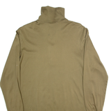 TEXTILES VERTRAUEN Mens T-Shirt Green Long Sleeve 1/2 Zip M