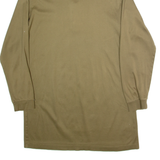 TEXTILES VERTRAUEN Mens T-Shirt Green Long Sleeve 1/2 Zip M