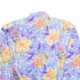 KIM ROGERS SPORTSLINE Womens Track Jacket Blue Silk Floral XL