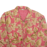 FUDA INTERNATIONAL Womens Track Jacket Red Silk Floral L
