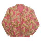FUDA INTERNATIONAL Womens Track Jacket Red Silk Floral L