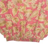 FUDA INTERNATIONAL Womens Track Jacket Red Silk Floral L