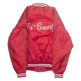 DEERFOOT Mens Varsity Jacket Red USA L