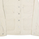 LEVI'S BIG E Womens Denim Jacket Cream Striped XS