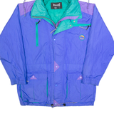 MAKER Mens Ski Jacket Blue 90s Hooded M