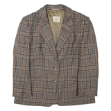 Womens Blazer Jacket Brown Wool Check L