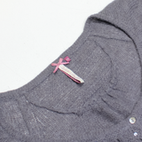 WHITE STUFF Womens Jumper Grey Tight Knit Short Sleeve Wool UK 10