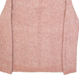 FAT FACE Womens Jumper Pink Chunky Knit Mohair UK 8