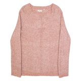 FAT FACE Womens Jumper Pink Chunky Knit Mohair UK 8