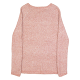 FAT FACE Womens Jumper Pink Chunky Knit Mohair UK 8