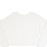 HOLLISTER Cropped Womens Jumper Cream Tight Knit L