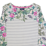 JOULES Womens Patterned Jumper White Striped Tight Knit UK 6