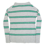 J.CREW Womens Patterned Jumper Green Striped Tight Knit Wool XXS