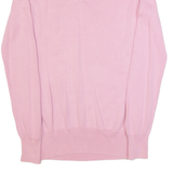 BARBOUR Summer Rose Womens Jumper Pink V-Neck Tight Knit UK 8
