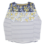 JOULES Womens Patterned Jumper Blue Striped Tight Knit UK 6
